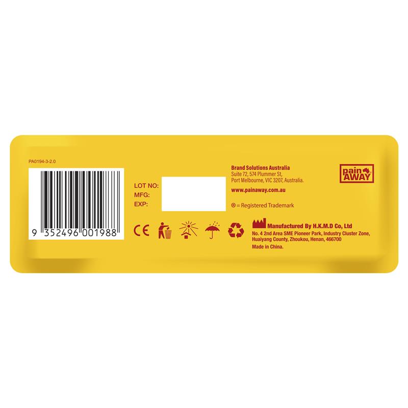 Pain Away Heat Patches XL 3 Pack - Enhanced Comfort for Muscle and Joint Pain