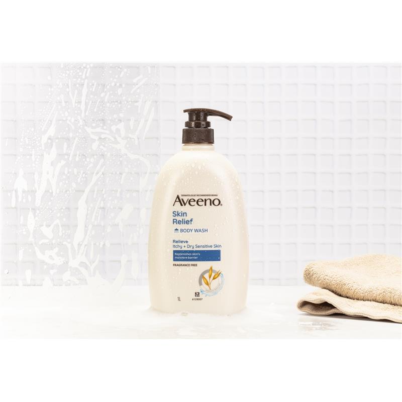 Aveeno Skin Relief Fragrance-Free Body Wash 1L for Dry, Sensitive Skin