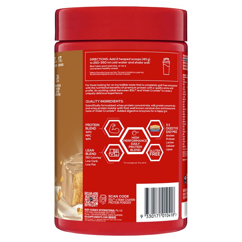 BSc x Violet Crumble Protein Powder - Caramel Honeycomb - 700g