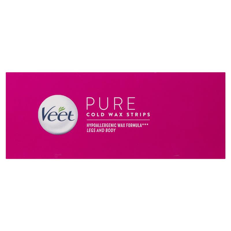 Veet Pure Cold Wax Strips for Legs - 40 Pack