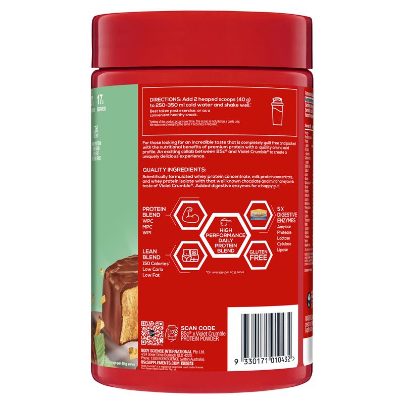 BSc x Violet Crumble Protein Powder - Choc Mint - 700g