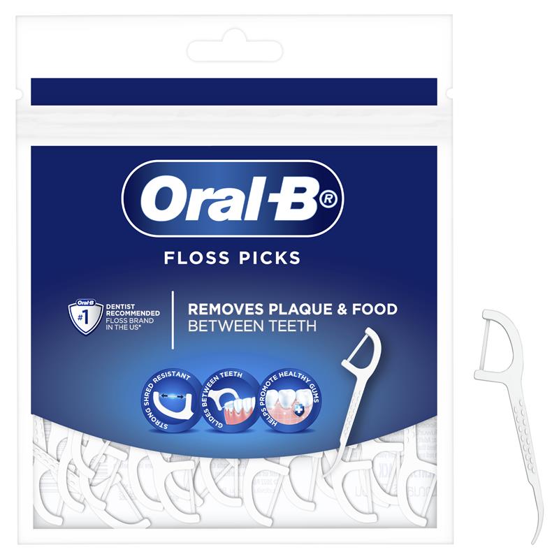 Oral-B Non-Flavoured Floss Picks - 75 Pack