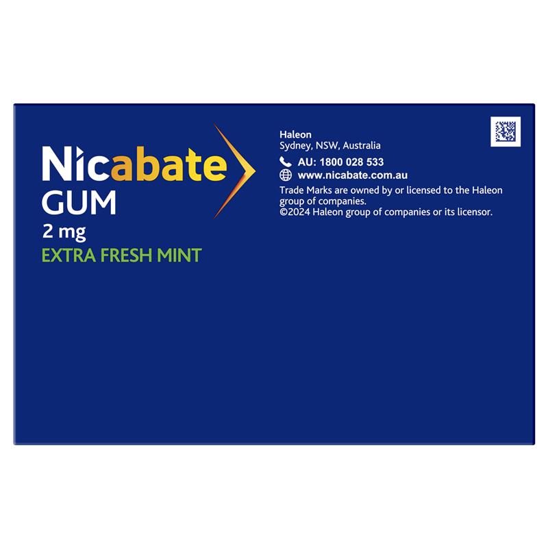 Nicabate Gum 2mg Extra Fresh 250 Pieces - Effective Smoking Cessation Aid