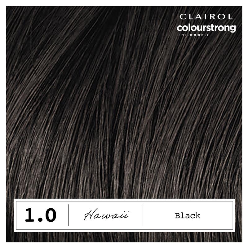 Clairol Colour Strong Permanent Colour Kit 1.0 Black - Ammonia Free