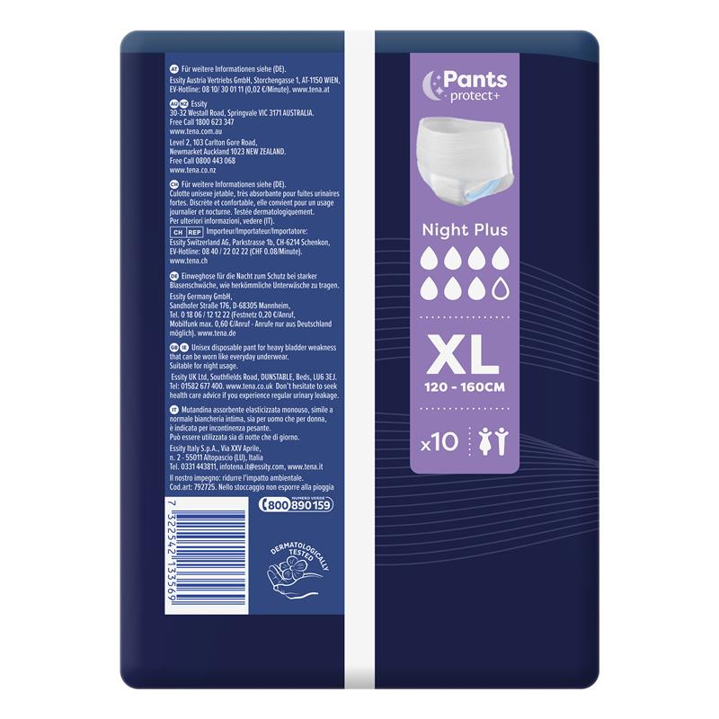 Tena Protect+ Plus Night Incontinence Pants XL - 10 Pants