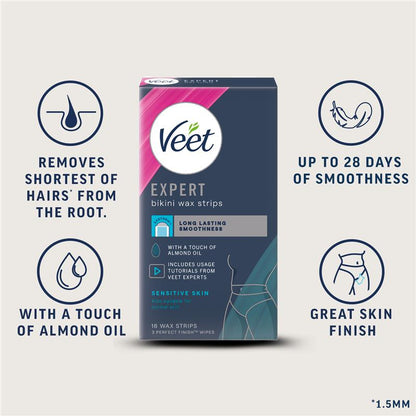 Veet Expert Cold Wax Strips Bikini 16 Pack