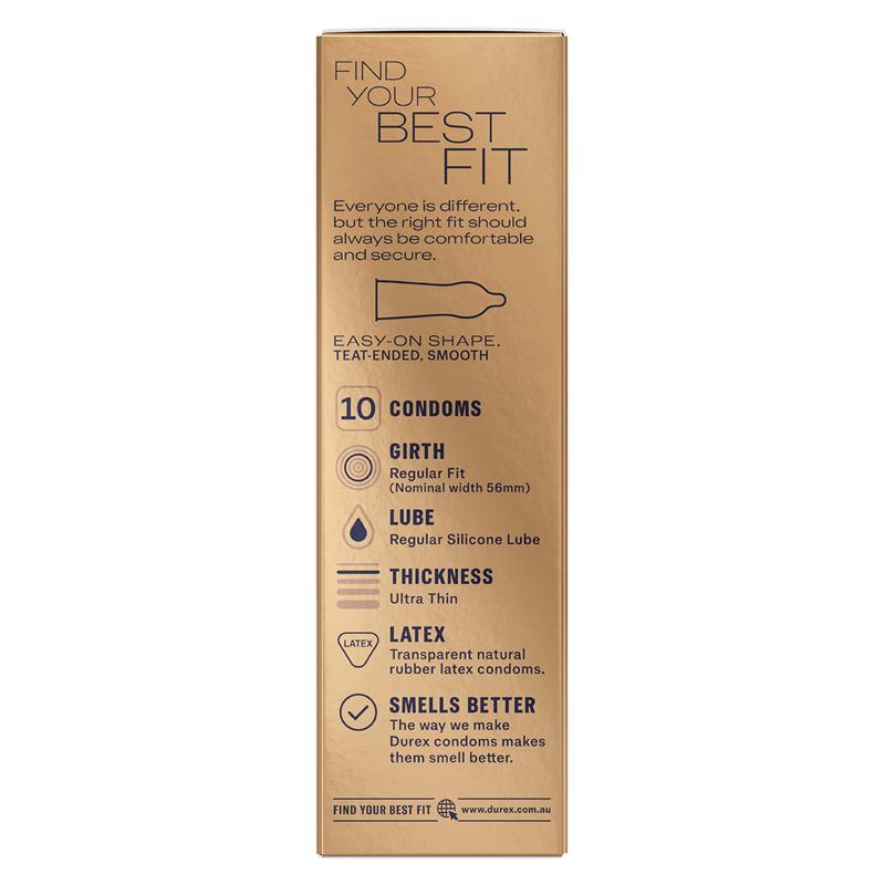 Durex Invisible Regular Fit Condoms - 10 Pack for Ultimate Sensation