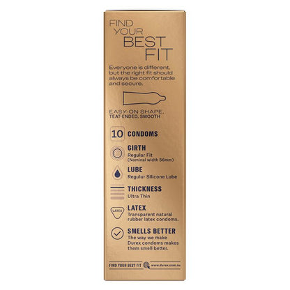 Durex Invisible Regular Fit Condoms - 10 Pack for Ultimate Sensation