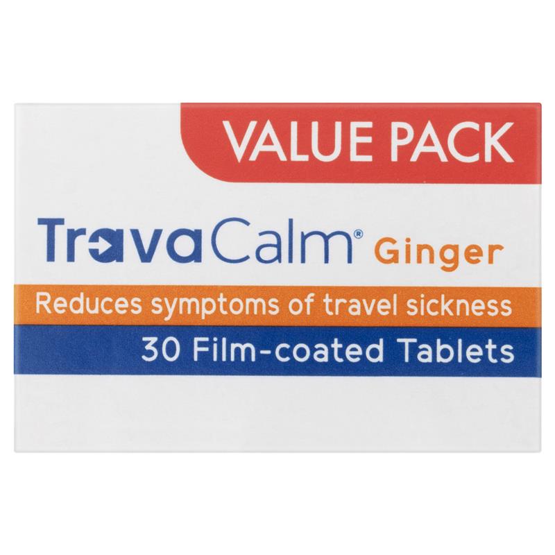 Travacalm Ginger Tablets - 30 Count for Natural Relief