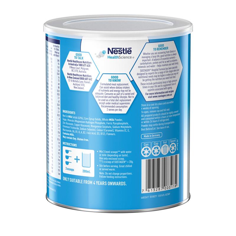 Sustagen Hospital Formula Nutritional Supplement Caramel Flavour 840g