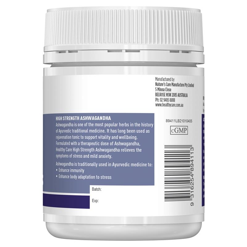 Healthy Care High Strength Ashwagandha 60 Tablets - Stress Relief & Anxiety Support