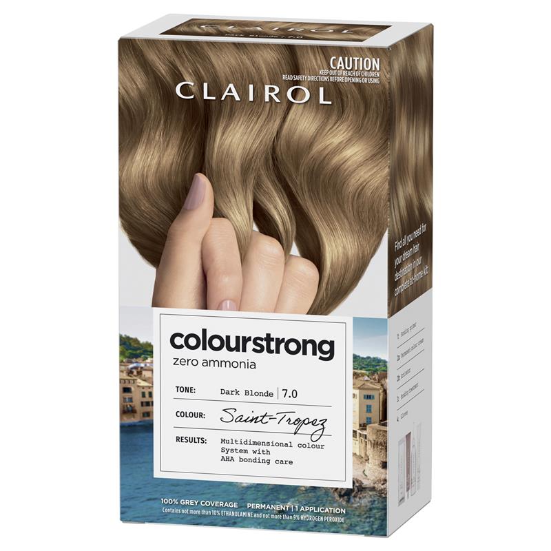 Clairol Colour Strong Kit 7.0 Dark Blonde - Ammonia-Free Hair Color