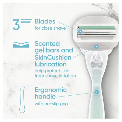 Gillette Venus Comfortglide Sensitive 3-Blade Razor Handle +2 Refills