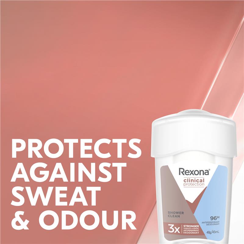 Rexona Women Clinical Shower Clean Antiperspirant Deodorant 45ml