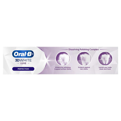 Oral-B 3D White Luxe Perfection Whitening Toothpaste 95g - Mint Flavor