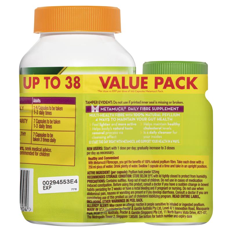 Metamucil Fibrecaps Value Bundle - 300 + 100 Capsules