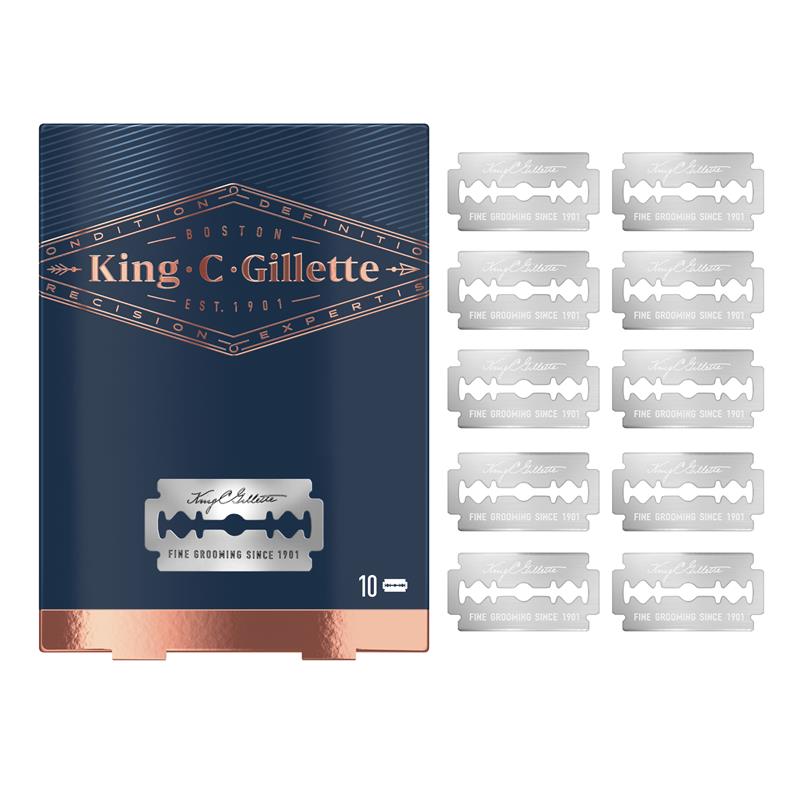 King C Gillette Double Edge Safety Razor + 5 Razor Blades - Ultimate Shaving Experience