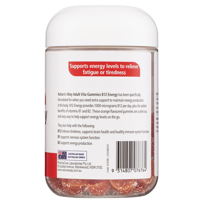 Nature's Way Adult Vita Gummies B12 Energy 80 Gummies