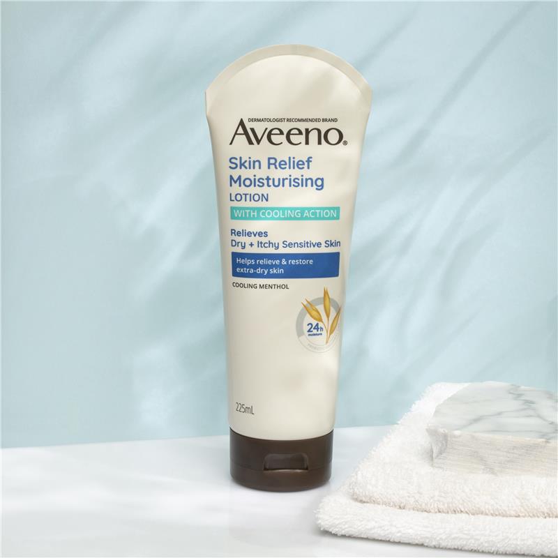 Aveeno Skin Relief Moisturising Body Lotion Cool Action 225ml - Hydrate Sensitive Skin