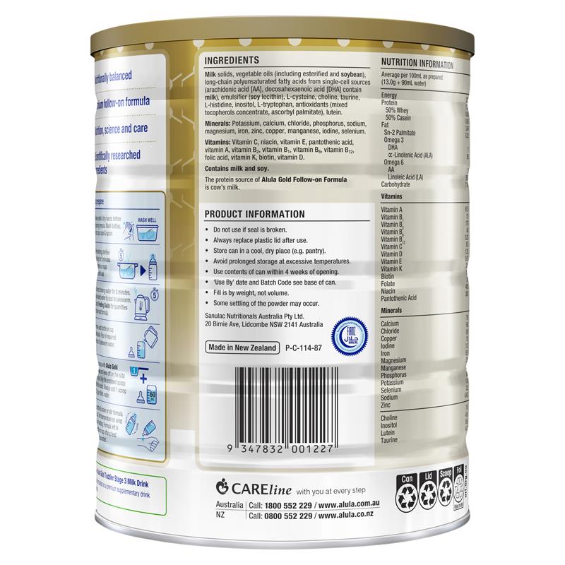 Alula Gold Stage 2 Follow-On Formula 6-12 Months - 900g