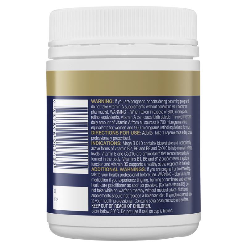 Bioceuticals Mega B Q10 120 Capsules