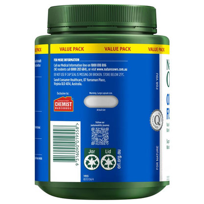 Nature's Own Odourless Fish Oil 1500mg 500 Capsules Exclusive Size