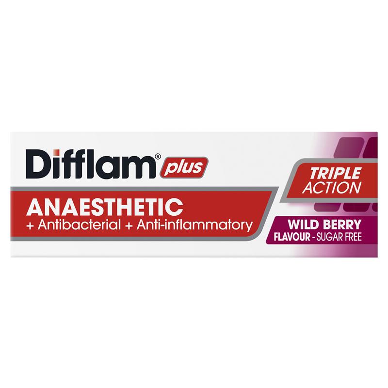 Difflam Plus Anaesthetic Sugar Free Wild Berry Lozenges - 16 Count