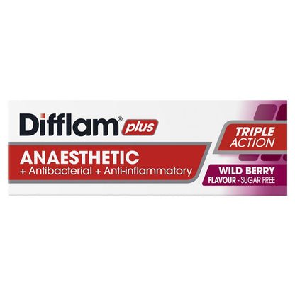 Difflam Plus Anaesthetic Sugar Free Wild Berry Lozenges - 16 Count