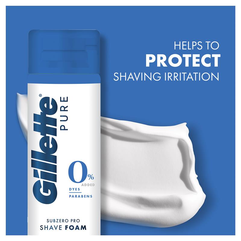 Gillette PURE SubZero Icy Cool Shaving Foam for Men, 245g