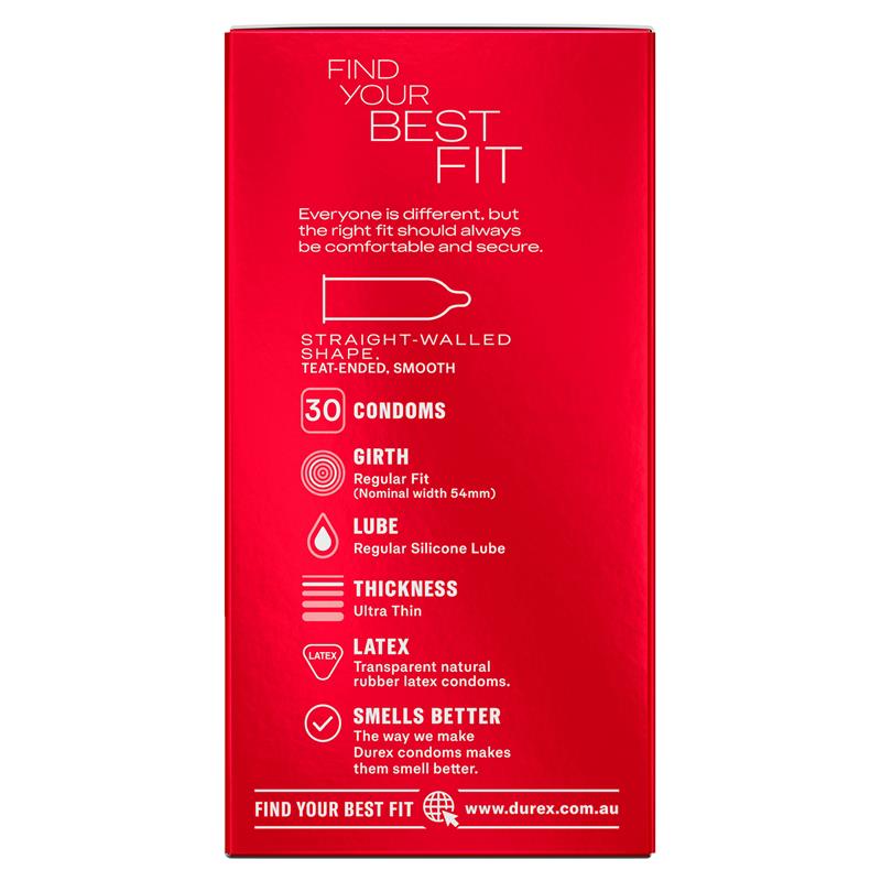 Durex Thin Feel Condoms 30 Pack - Ultimate Sensitivity & Protection