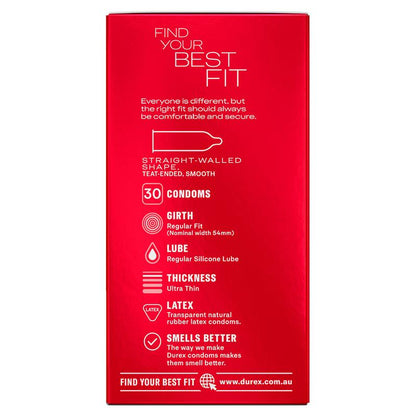 Durex Thin Feel Condoms 30 Pack - Ultimate Sensitivity & Protection