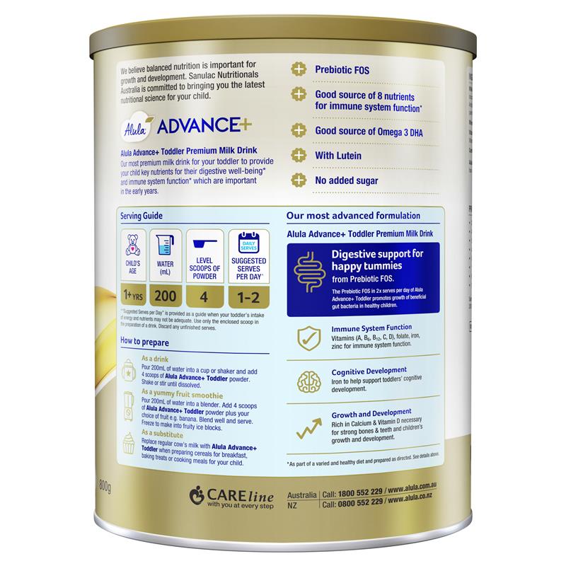 Alula Advance+ Stage 3 Toddler Milk Drink 1 Year+ 800g - Nutritional Support for Toddlers