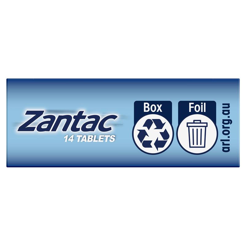 Zantac 12 Hour 150mg - 14 Tablets for Heartburn Relief