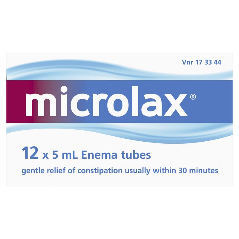 Microlax Enemas 5mL - 12 Pack for Gentle Constipation Relief