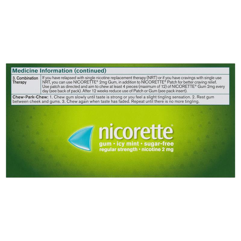 Nicorette Gum 2mg Icy Mint - 75 Sugar-Free Pieces