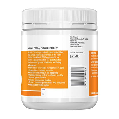 Healthy Care Vitamin C 500mg 300 Chewable Tablets