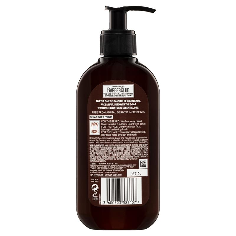 L'Oreal Men Expert Barber Club 3 in 1 Wash 200ml