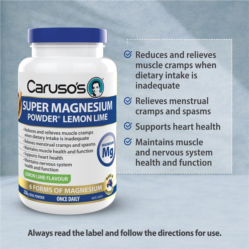 Carusos Super Magnesium Powder Lemon/Lime 250g