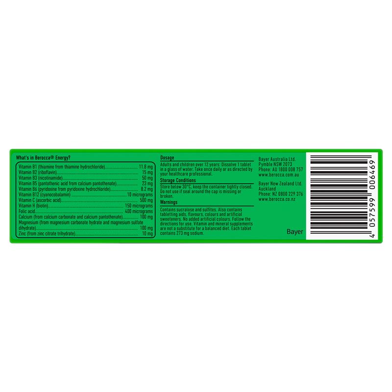 Berocca Energy Mango And Orange 60 Effervescent Tablets Exclusive Size