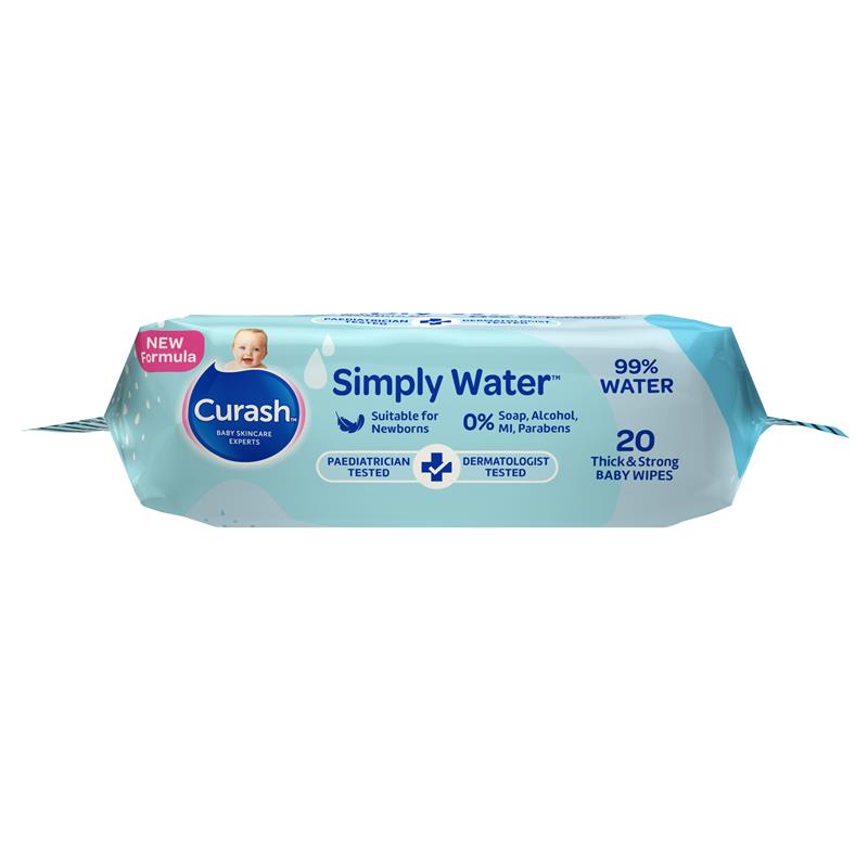 Curash Simply Water Wipes 20 Pack