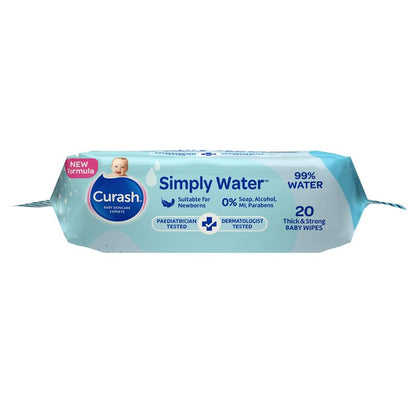 Curash Simply Water Wipes 20 Pack