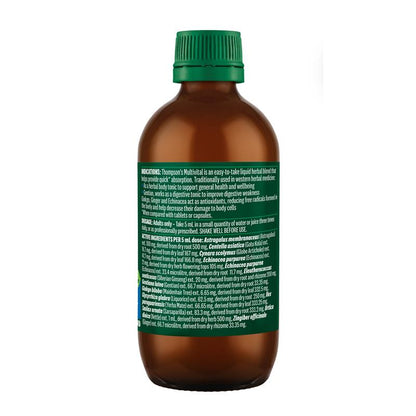 Thompson's Multivital Liquid Herbal Tonic - 200ml - Supports Health & Wellbeing