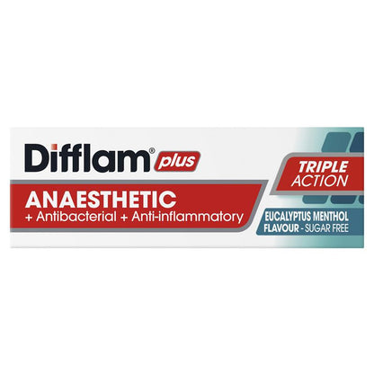 Difflam Plus Anaesthetic Sugar Free Eucalyptus Menthol Lozenges - 16 Count