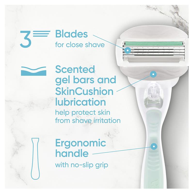 Gillette Venus Comfort Glide Sensitive Women's Razor Blade Refills 4 Pack