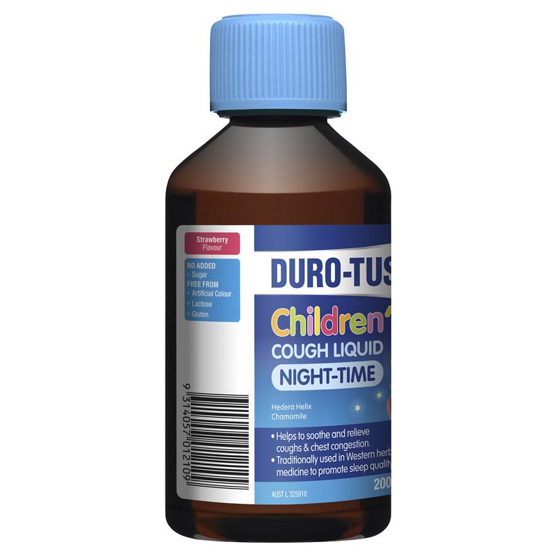 DURO-TUSS Children's Cough Liquid Night-Time - Strawberry 200mL
