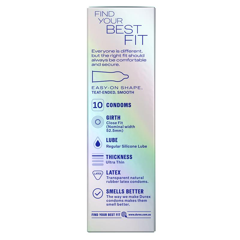 Durex Invisible Close Fit Condoms 10 Pack