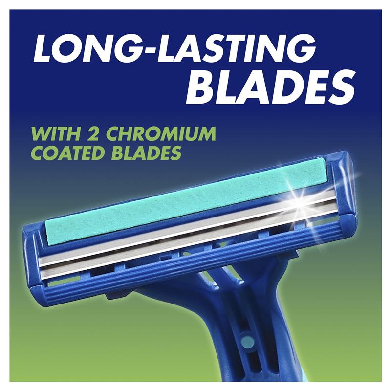 Gillette Blue II Plus Disposable Razors - 20 , 17+3 Blades, Aloe Lubrastrip
