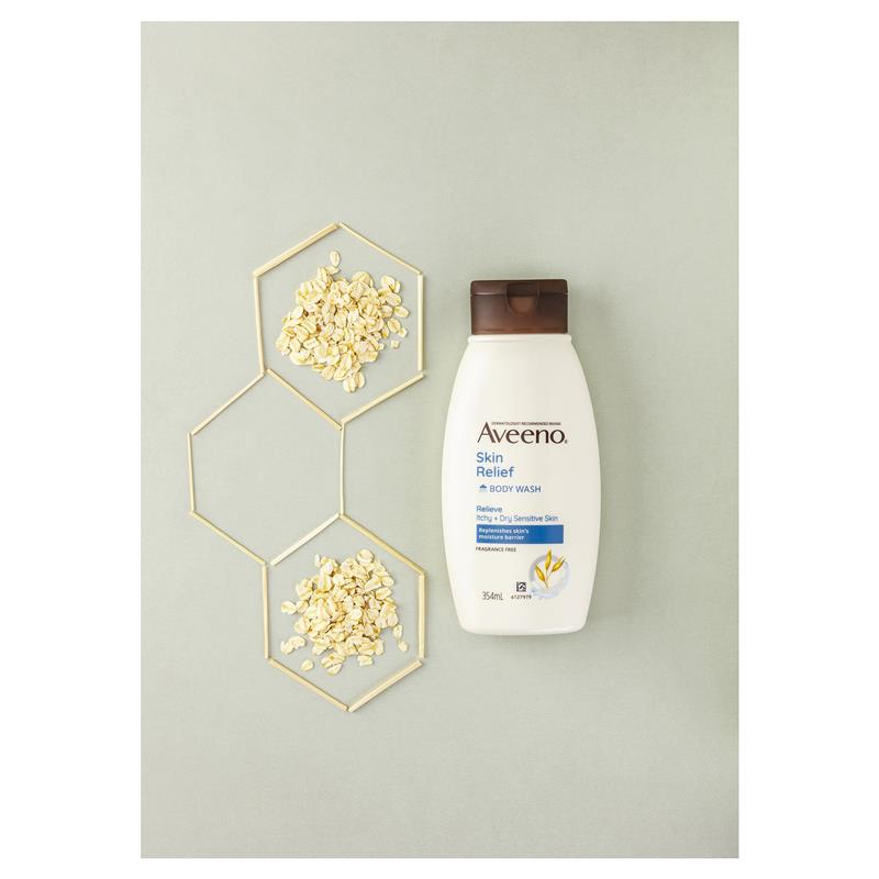 Aveeno Skin Relief Fragrance-Free Body Wash 354ml for Sensitive, Dry Skin