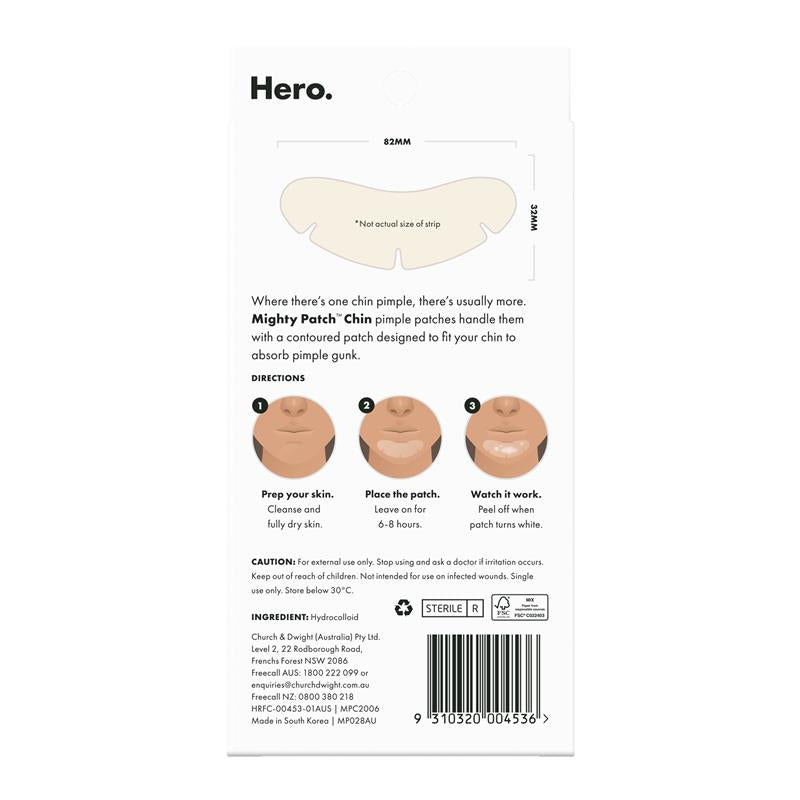 Hero Mighty Patch Chin - 8 Pack for Targeted Pimple Treatment