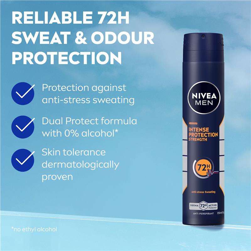 NIVEA MEN Deodorant Aerosol Intense Protection Strength - 250ml